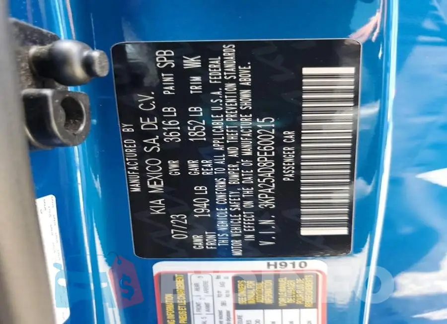 3KPA25AD8PE600215 Photo# 12