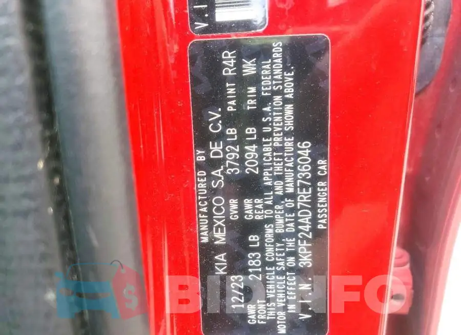 3KPF24AD7RE736046 Photo# 12