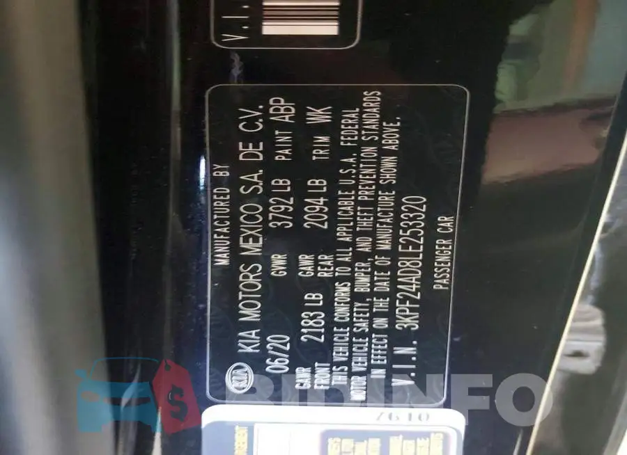 3KPF24AD8LE253320 Photo# 12