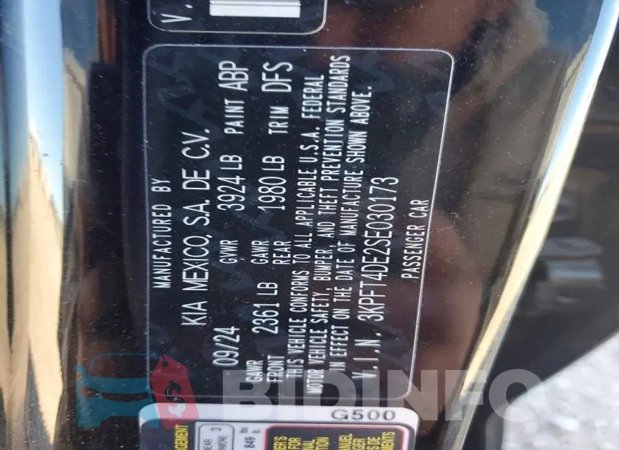 3KPFT4DE2SE030173 Photo# 12