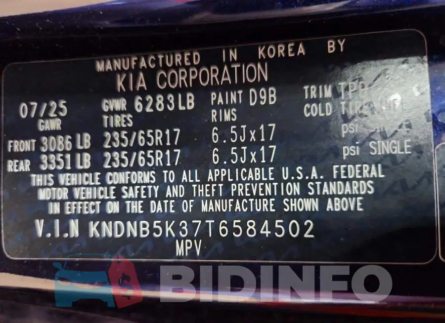 KNDNB5K37T6584502 Photo# 14