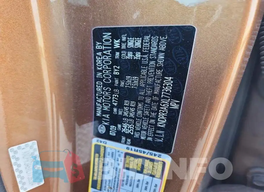 KNDPR3A6XL7736304 Photo# 13