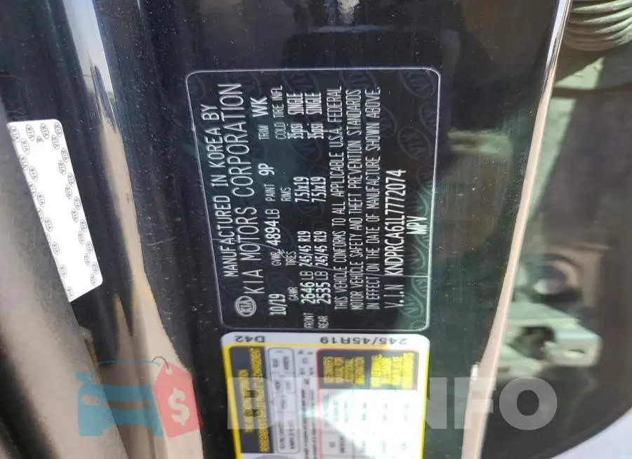 KNDPRCA61L7772074 Photo# 13