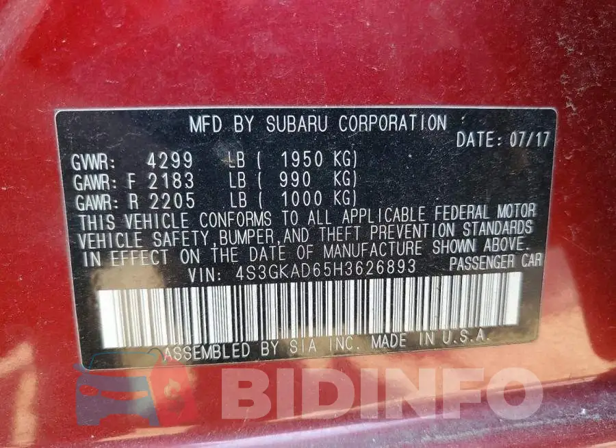 4S3GKAD65H3626893 Photo# 12