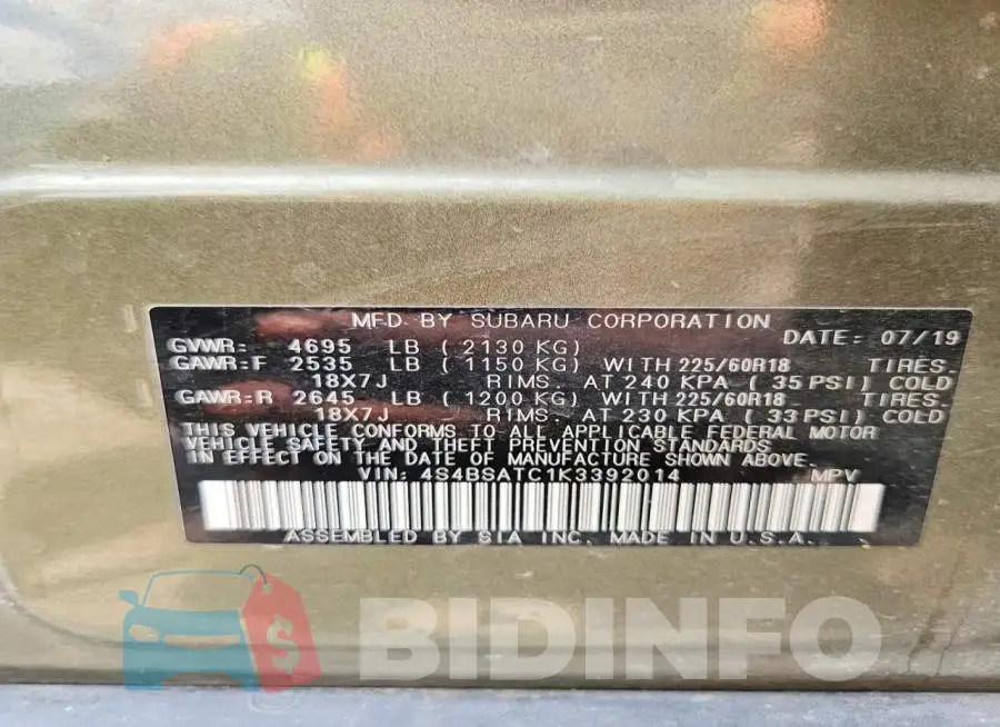 4S4BSATC1K3392014 Photo# 13