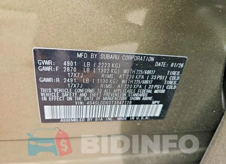 4S4SLDD60T3047128 Photo# 12