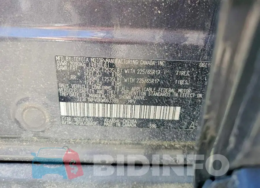 2T3F1RFV0KW063399 Photo# 13