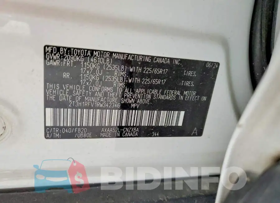 2T3H1RFV1RW342346 Photo# 13