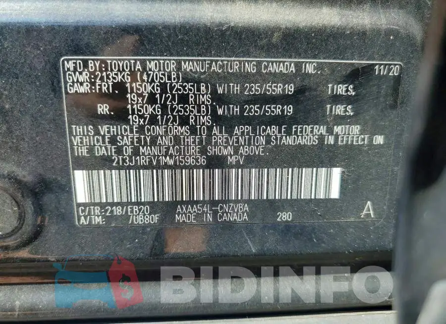 2T3J1RFV1MW159636 Photo# 13