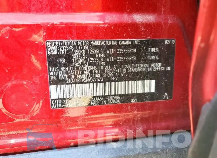 2T3J1RFV5KW027573 Photo# 13