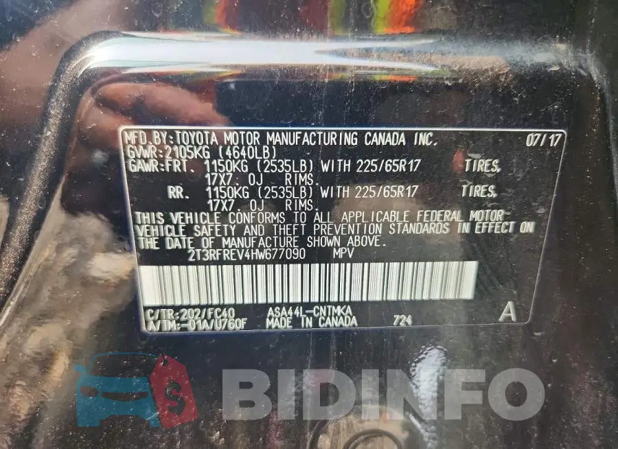 2T3RFREV4HW677090 Photo# 13