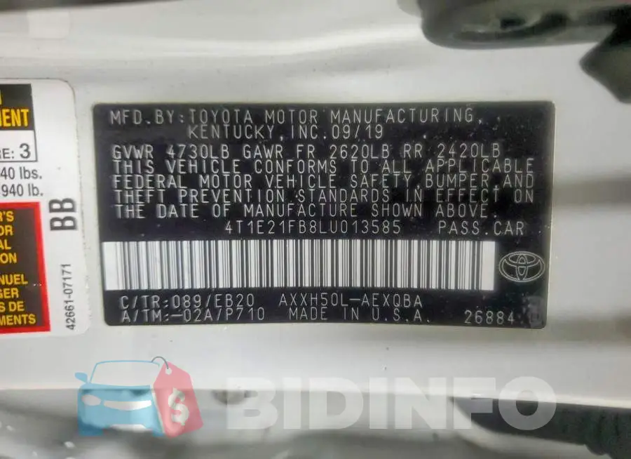 4T1E21FB8LU013585 Photo# 12