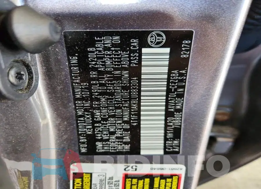 4T1F11AK8LU883304 Photo# 12