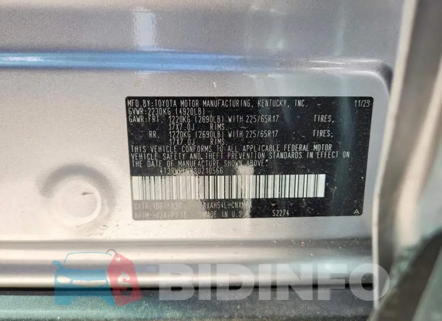 4T3RWRFV8SU210566 Photo# 13