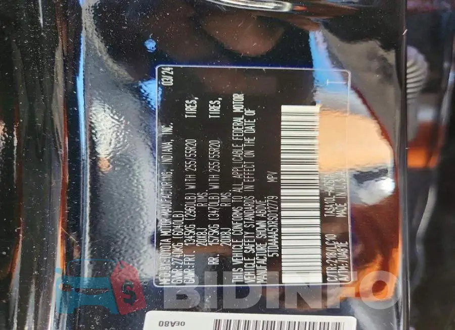 5TDAAAA5XRS012779 Photo# 14