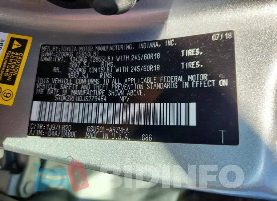 5TDKZRFH0JS279464 Photo# 13