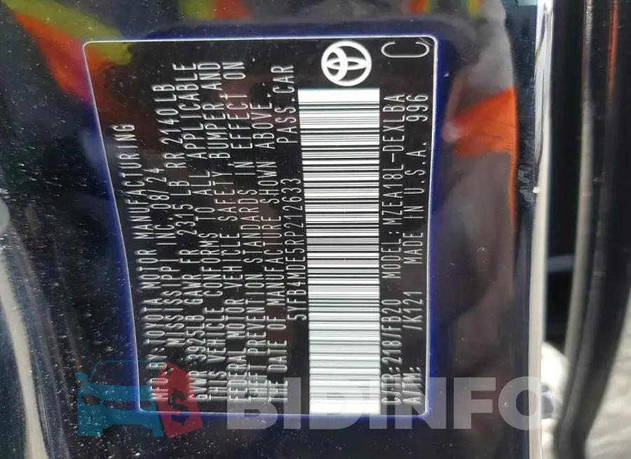 5YFB4MDE5RP212633 Photo# 12