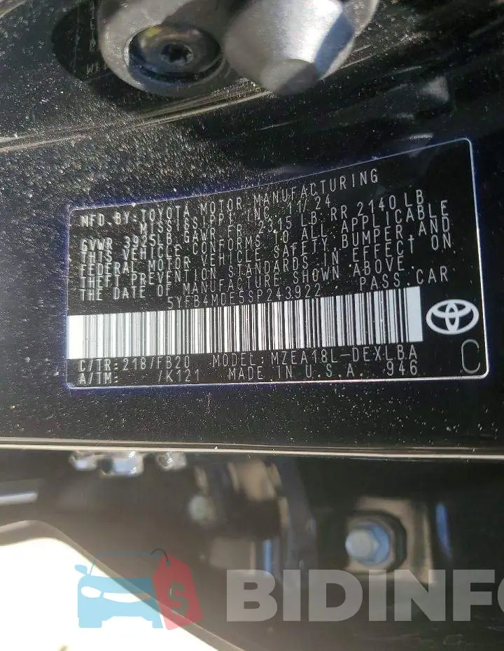 5YFB4MDE5SP243922 Photo# 13