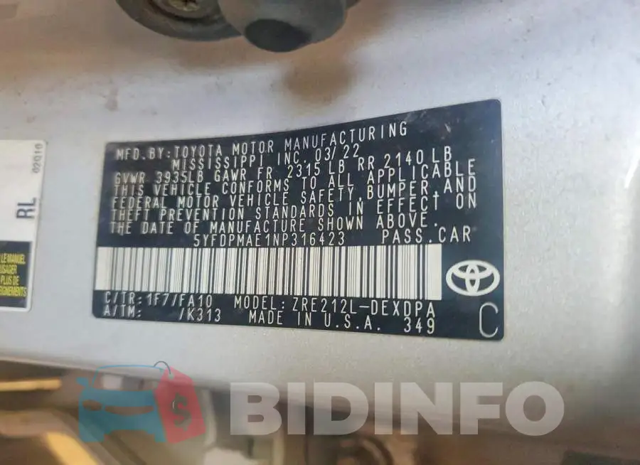 5YFDPMAE1NP316423 Photo# 12