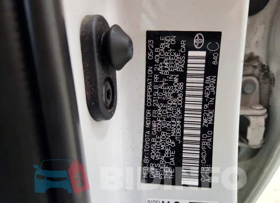 JTDBCMFE9PJ008788 Photo# 12