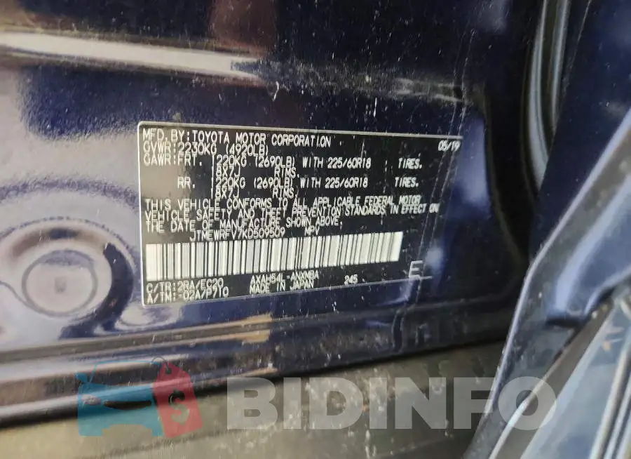 JTMEWRFV7KD509509 Photo# 13