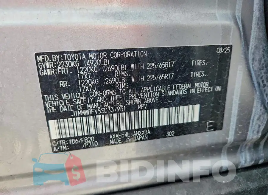 JTMMWRFV5SD337931 Photo# 14