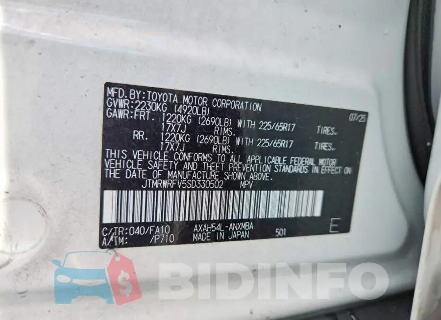 JTMRWRFV5SD330502 Photo# 13