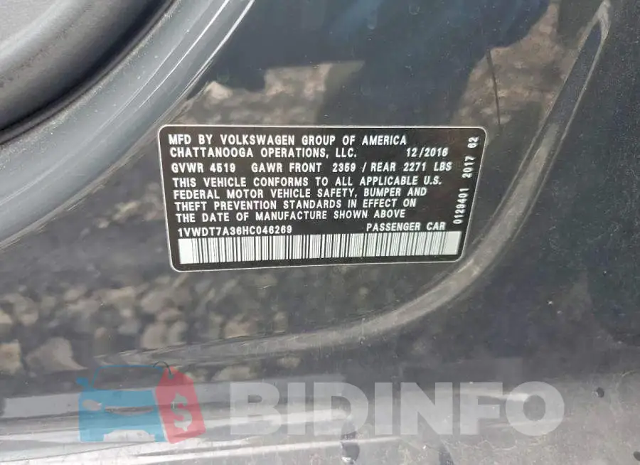 1VWDT7A36HC046269 Photo# 12