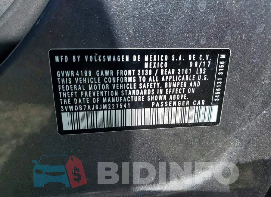 3VWDB7AJ6JM227541 Photo# 12