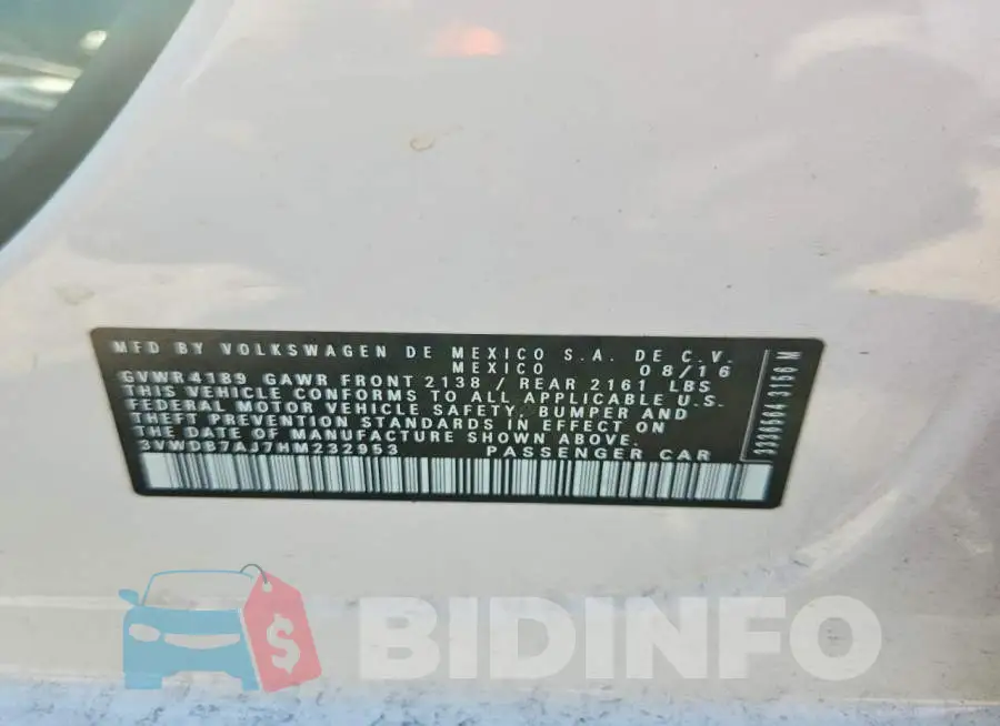 3VWDB7AJ7HM232953 Photo# 12