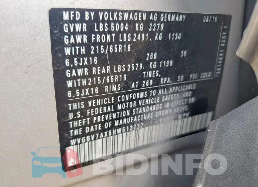 WVGBV7AX5HW512727 Photo# 13
