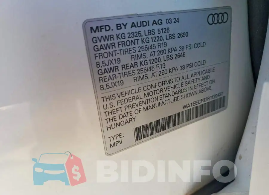 WA1EECF37R1120437 Photo# 13