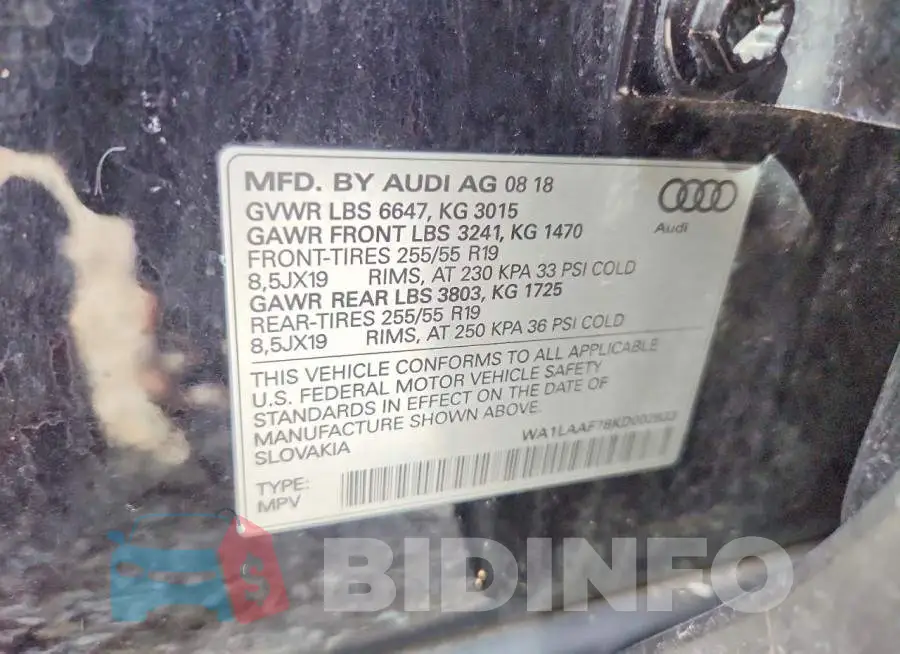 WA1LAAF78KD002833 Photo# 13