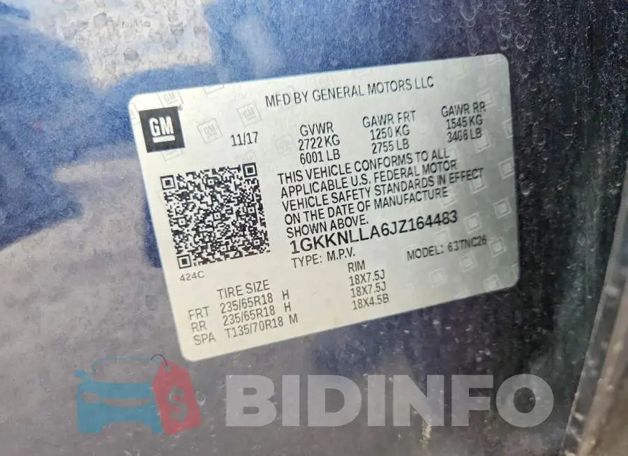 1GKKNLLA6JZ164483 Photo# 13