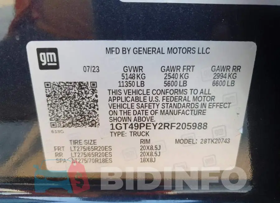 1GT49PEY2RF205988 Photo# 13