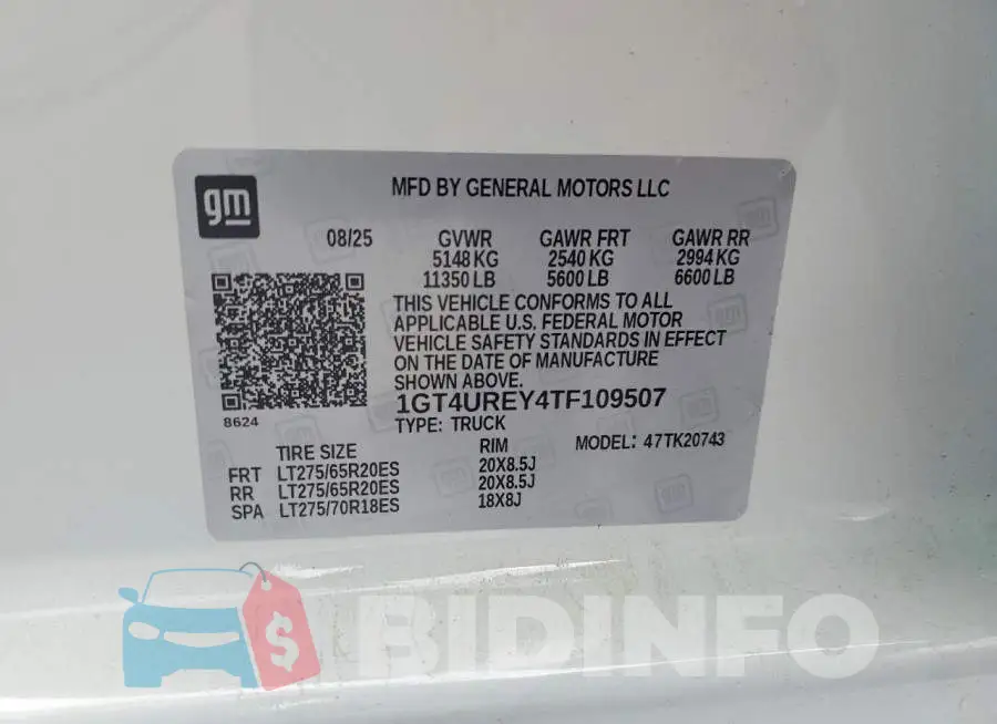 1GT4UREY4TF109507 Photo# 12