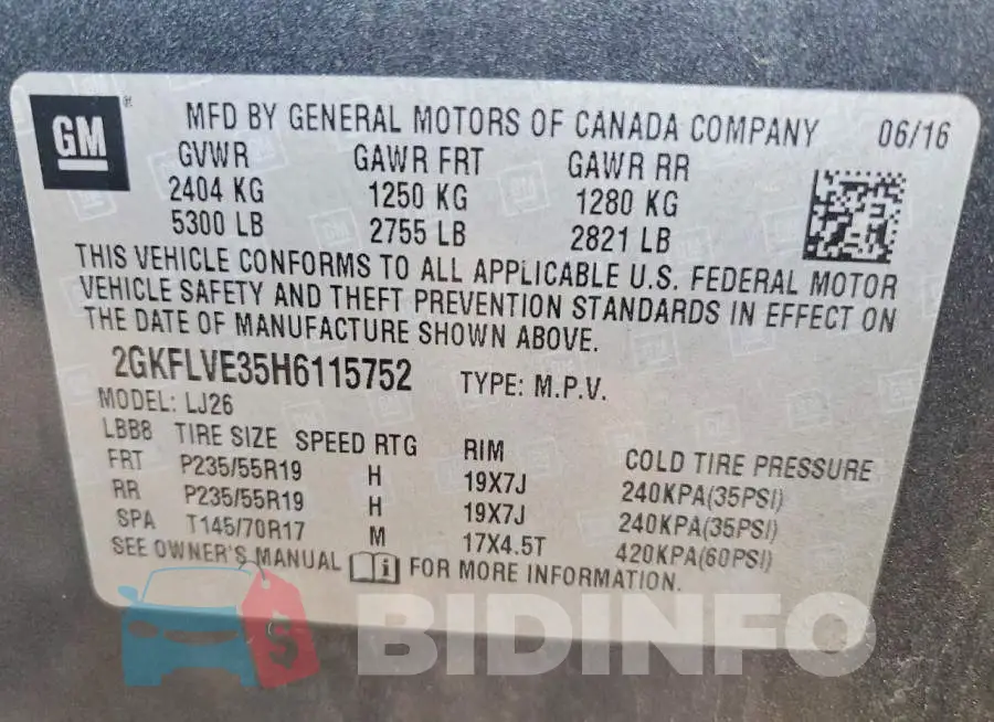2GKFLVE35H6115752 Photo# 12