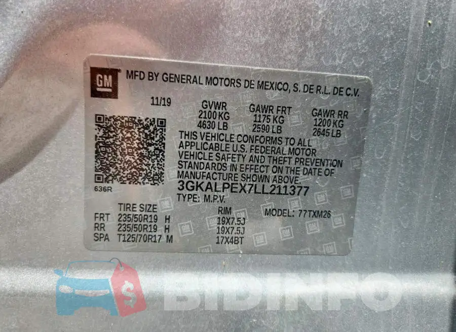3GKALPEX7LL211377 Photo# 12