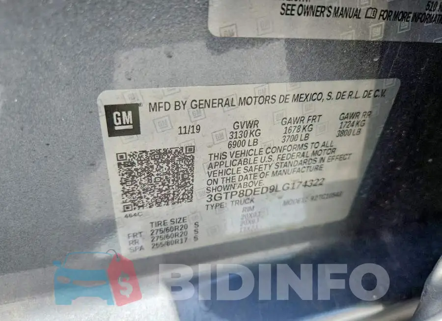3GTP8DED9LG174322 Photo# 12