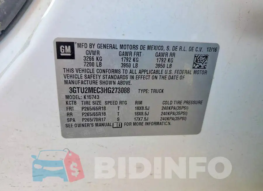 3GTU2MEC3HG273088 Photo# 12