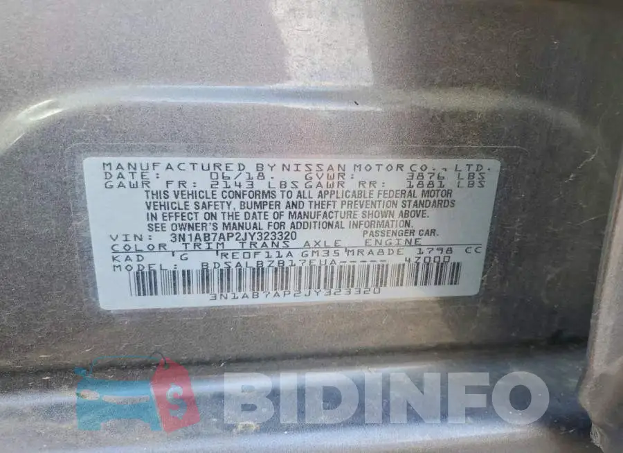 3N1AB7AP2JY323320 Photo# 12