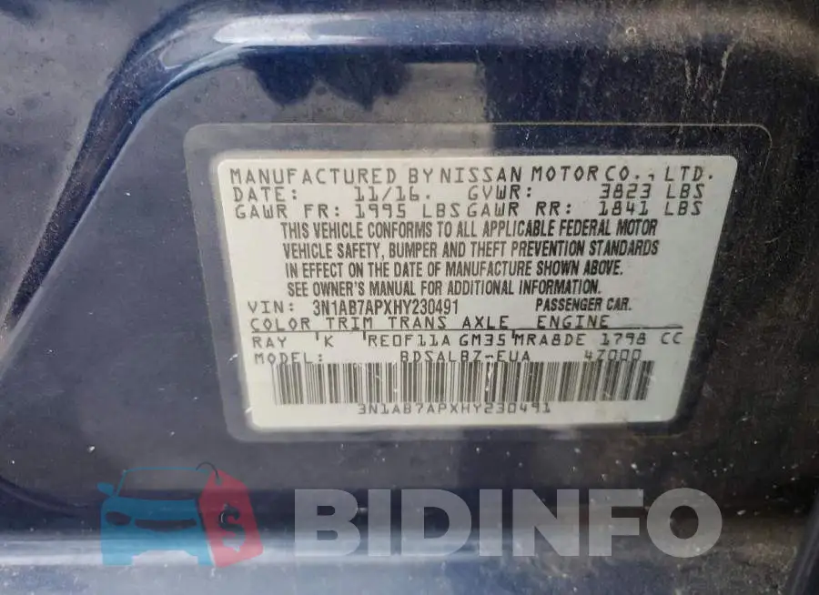 3N1AB7APXHY230491 Photo# 13
