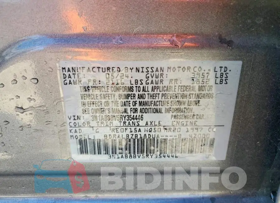 3N1AB8BV5RY354446 Photo# 12