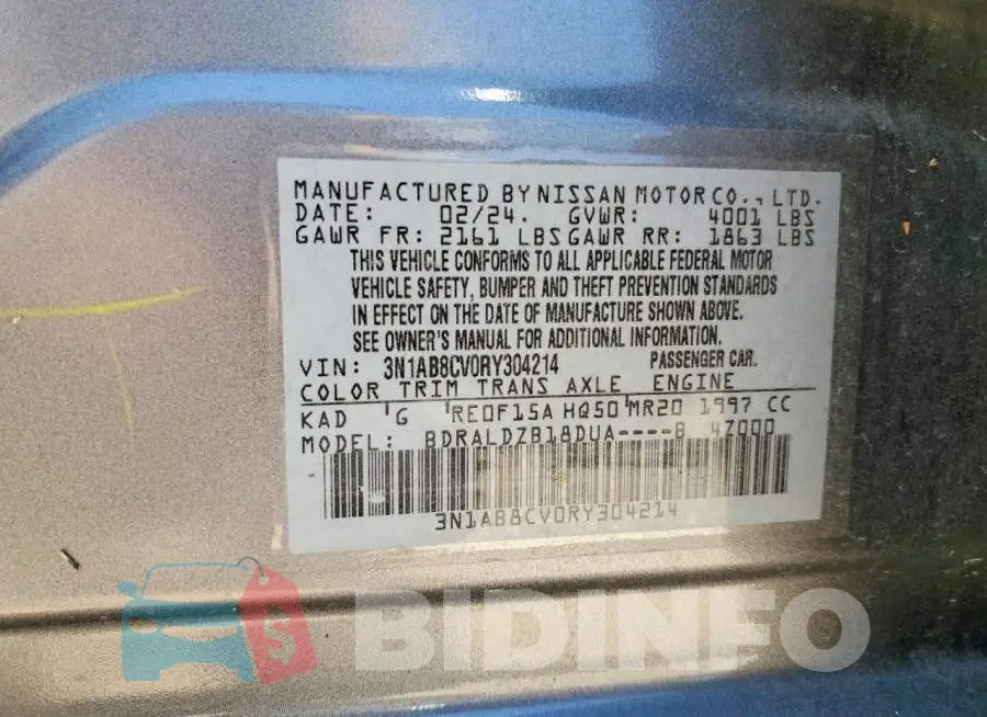 3N1AB8CV0RY304214 Photo# 12