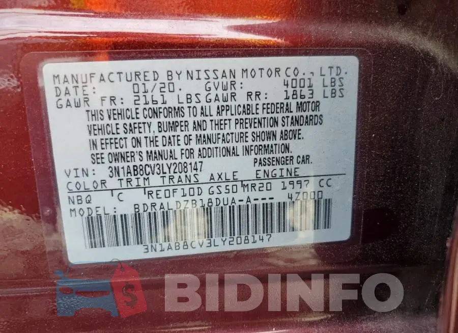 3N1AB8CV3LY208147 Photo# 12