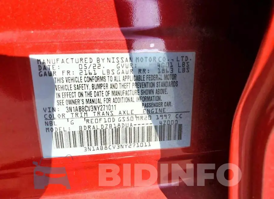 3N1AB8CV3NY271011 Photo# 12
