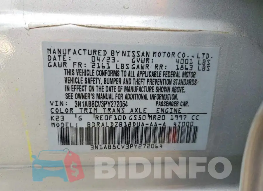 3N1AB8CV3PY272064 Photo# 12