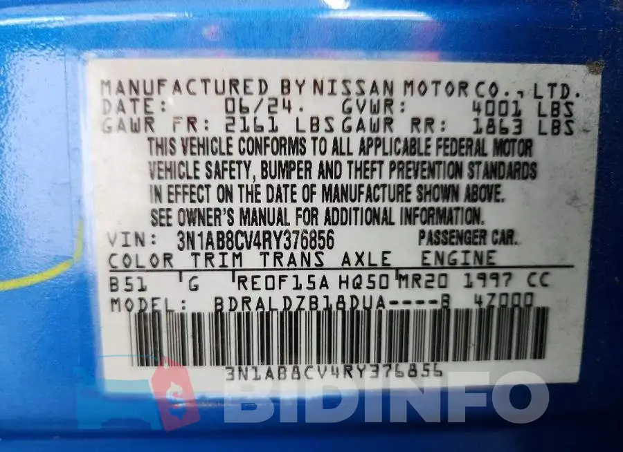 3N1AB8CV4RY376856 Photo# 12