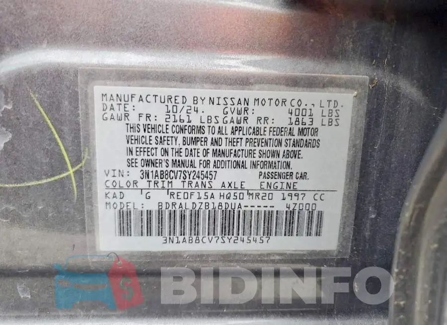 3N1AB8CV7SY245457 Photo# 13