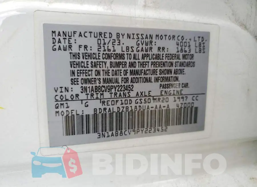 3N1AB8CV9PY223452 Photo# 12
